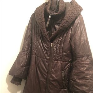 Brown Mackage Hooded Down Coat